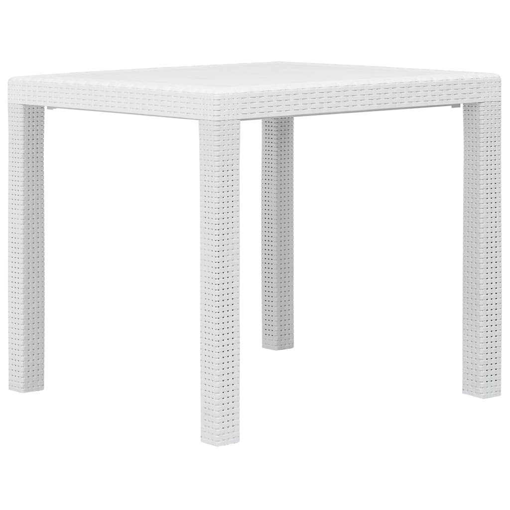 Gartentisch Weiss 79 x 79 x 72 cm Kunststoff Rattan-Optik